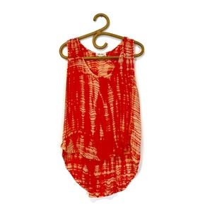 Bella Dahl | Coral Tie Dye High Low Hem Tank Size XS